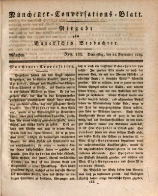 Münchener Conversations-Blatt (Bayer'scher Beobachter) Donnerstag 24. September 1829