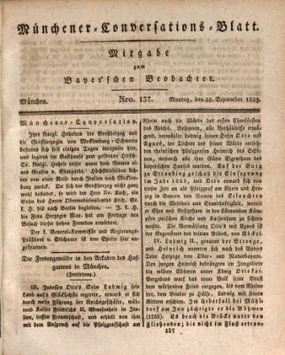 Münchener Conversations-Blatt (Bayer'scher Beobachter) Montag 28. September 1829