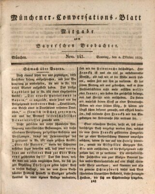 Münchener Conversations-Blatt (Bayer'scher Beobachter) Sonntag 4. Oktober 1829