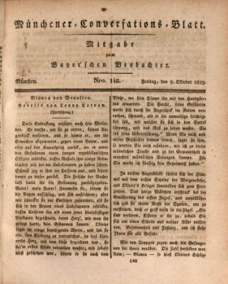 Münchener Conversations-Blatt (Bayer'scher Beobachter) Freitag 9. Oktober 1829