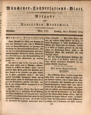 Münchener Conversations-Blatt (Bayer'scher Beobachter) Dienstag 3. November 1829