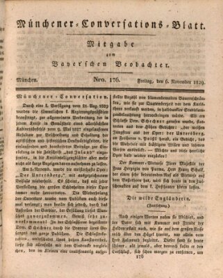 Münchener Conversations-Blatt (Bayer'scher Beobachter) Freitag 6. November 1829