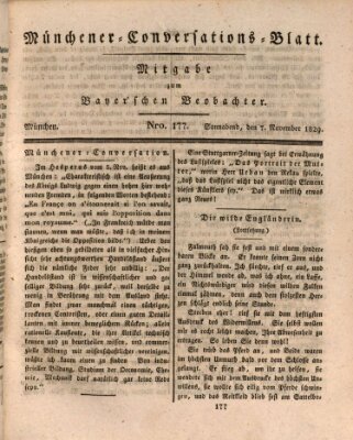 Münchener Conversations-Blatt (Bayer'scher Beobachter) Samstag 7. November 1829