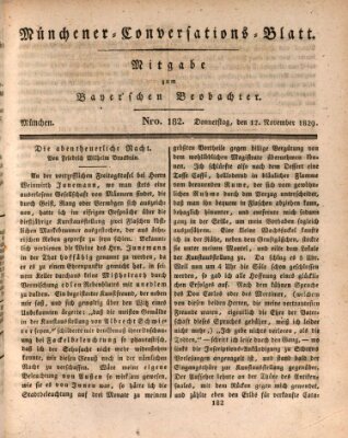 Münchener Conversations-Blatt (Bayer'scher Beobachter) Donnerstag 12. November 1829