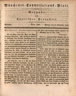 Münchener Conversations-Blatt (Bayer'scher Beobachter) Freitag 20. November 1829