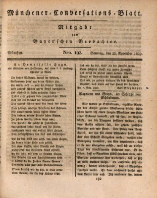 Münchener Conversations-Blatt (Bayer'scher Beobachter) Sonntag 22. November 1829