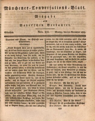 Münchener Conversations-Blatt (Bayer'scher Beobachter) Montag 23. November 1829