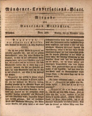 Münchener Conversations-Blatt (Bayer'scher Beobachter) Montag 30. November 1829