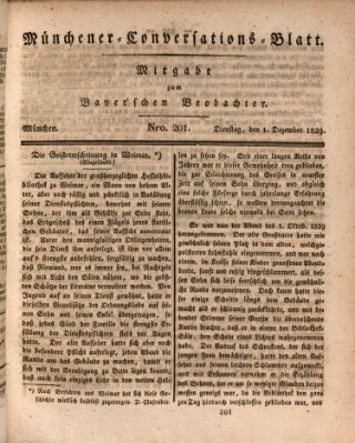 Münchener Conversations-Blatt (Bayer'scher Beobachter) Dienstag 1. Dezember 1829