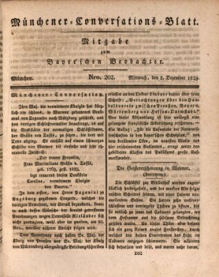 Münchener Conversations-Blatt (Bayer'scher Beobachter) Mittwoch 2. Dezember 1829