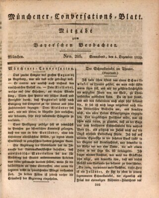 Münchener Conversations-Blatt (Bayer'scher Beobachter) Samstag 5. Dezember 1829