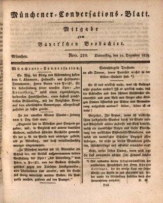 Münchener Conversations-Blatt (Bayer'scher Beobachter) Donnerstag 10. Dezember 1829