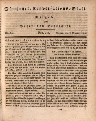 Münchener Conversations-Blatt (Bayer'scher Beobachter) Sonntag 13. Dezember 1829