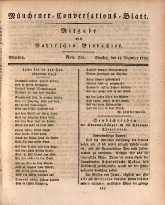 Münchener Conversations-Blatt (Bayer'scher Beobachter) Dienstag 15. Dezember 1829