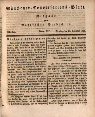 Münchener Conversations-Blatt (Bayer'scher Beobachter) Dienstag 22. Dezember 1829