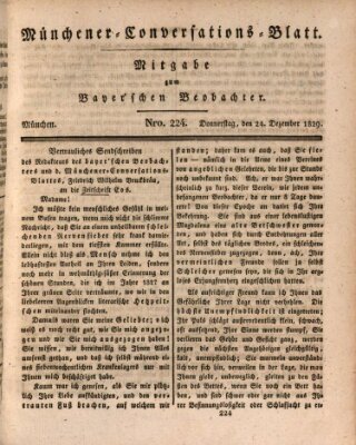 Münchener Conversations-Blatt (Bayer'scher Beobachter) Donnerstag 24. Dezember 1829