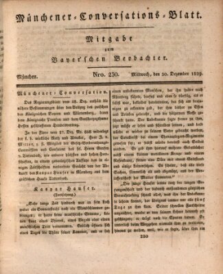 Münchener Conversations-Blatt (Bayer'scher Beobachter) Mittwoch 30. Dezember 1829