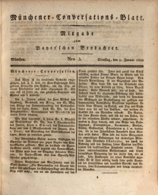 Münchener Conversations-Blatt (Bayer'scher Beobachter) Dienstag 5. Januar 1830