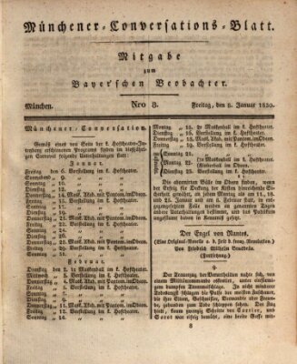 Münchener Conversations-Blatt (Bayer'scher Beobachter) Freitag 8. Januar 1830