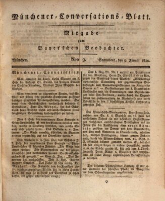 Münchener Conversations-Blatt (Bayer'scher Beobachter) Samstag 9. Januar 1830