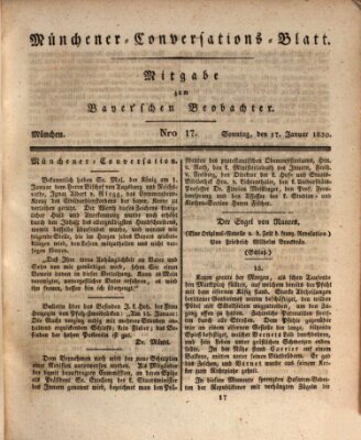 Münchener Conversations-Blatt (Bayer'scher Beobachter) Sonntag 17. Januar 1830