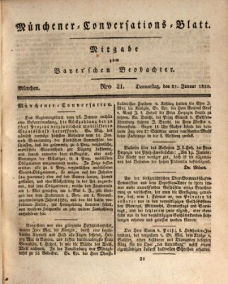 Münchener Conversations-Blatt (Bayer'scher Beobachter) Donnerstag 21. Januar 1830