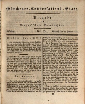 Münchener Conversations-Blatt (Bayer'scher Beobachter) Mittwoch 27. Januar 1830