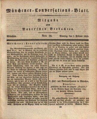 Münchener Conversations-Blatt (Bayer'scher Beobachter) Sonntag 7. Februar 1830