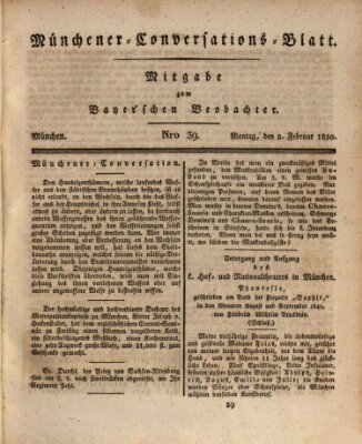 Münchener Conversations-Blatt (Bayer'scher Beobachter) Montag 8. Februar 1830