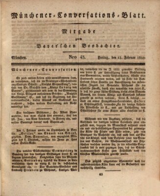 Münchener Conversations-Blatt (Bayer'scher Beobachter) Freitag 12. Februar 1830