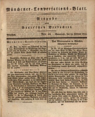 Münchener Conversations-Blatt (Bayer'scher Beobachter) Samstag 13. Februar 1830