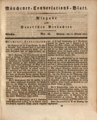 Münchener Conversations-Blatt (Bayer'scher Beobachter) Mittwoch 17. Februar 1830