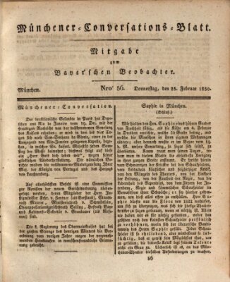 Münchener Conversations-Blatt (Bayer'scher Beobachter) Donnerstag 25. Februar 1830