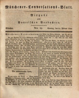 Münchener Conversations-Blatt (Bayer'scher Beobachter) Sonntag 28. Februar 1830