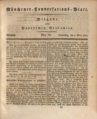 Münchener Conversations-Blatt (Bayer'scher Beobachter) Donnerstag 4. März 1830