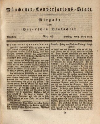 Münchener Conversations-Blatt (Bayer'scher Beobachter) Dienstag 9. März 1830