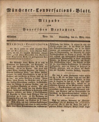 Münchener Conversations-Blatt (Bayer'scher Beobachter) Donnerstag 11. März 1830