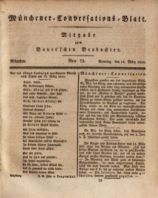 Münchener Conversations-Blatt (Bayer'scher Beobachter) Sonntag 14. März 1830