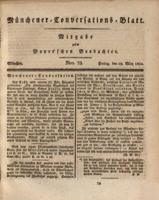 Münchener Conversations-Blatt (Bayer'scher Beobachter) Freitag 19. März 1830