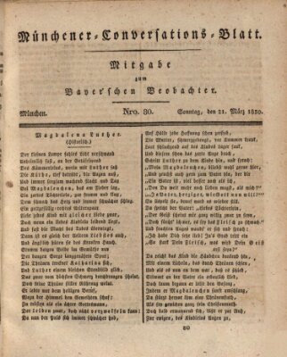 Münchener Conversations-Blatt (Bayer'scher Beobachter) Sonntag 21. März 1830