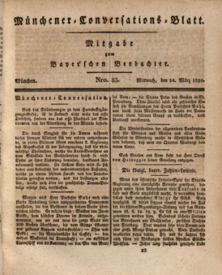 Münchener Conversations-Blatt (Bayer'scher Beobachter) Mittwoch 24. März 1830