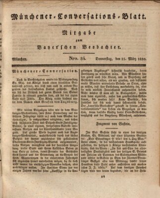 Münchener Conversations-Blatt (Bayer'scher Beobachter) Donnerstag 25. März 1830