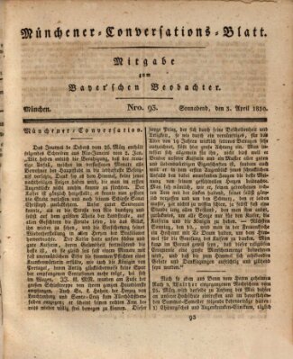 Münchener Conversations-Blatt (Bayer'scher Beobachter) Samstag 3. April 1830