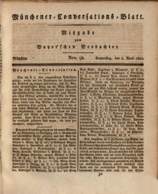 Münchener Conversations-Blatt (Bayer'scher Beobachter) Donnerstag 8. April 1830