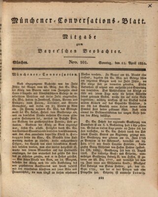 Münchener Conversations-Blatt (Bayer'scher Beobachter) Sonntag 11. April 1830