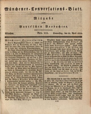 Münchener Conversations-Blatt (Bayer'scher Beobachter) Donnerstag 22. April 1830