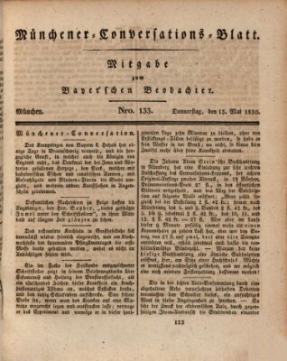 Münchener Conversations-Blatt (Bayer'scher Beobachter) Donnerstag 13. Mai 1830