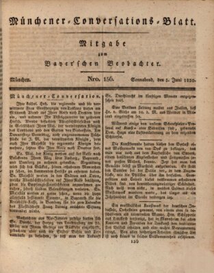 Münchener Conversations-Blatt (Bayer'scher Beobachter) Samstag 5. Juni 1830