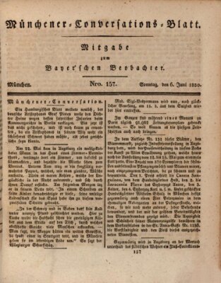 Münchener Conversations-Blatt (Bayer'scher Beobachter) Sonntag 6. Juni 1830