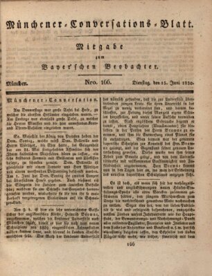 Münchener Conversations-Blatt (Bayer'scher Beobachter) Dienstag 15. Juni 1830